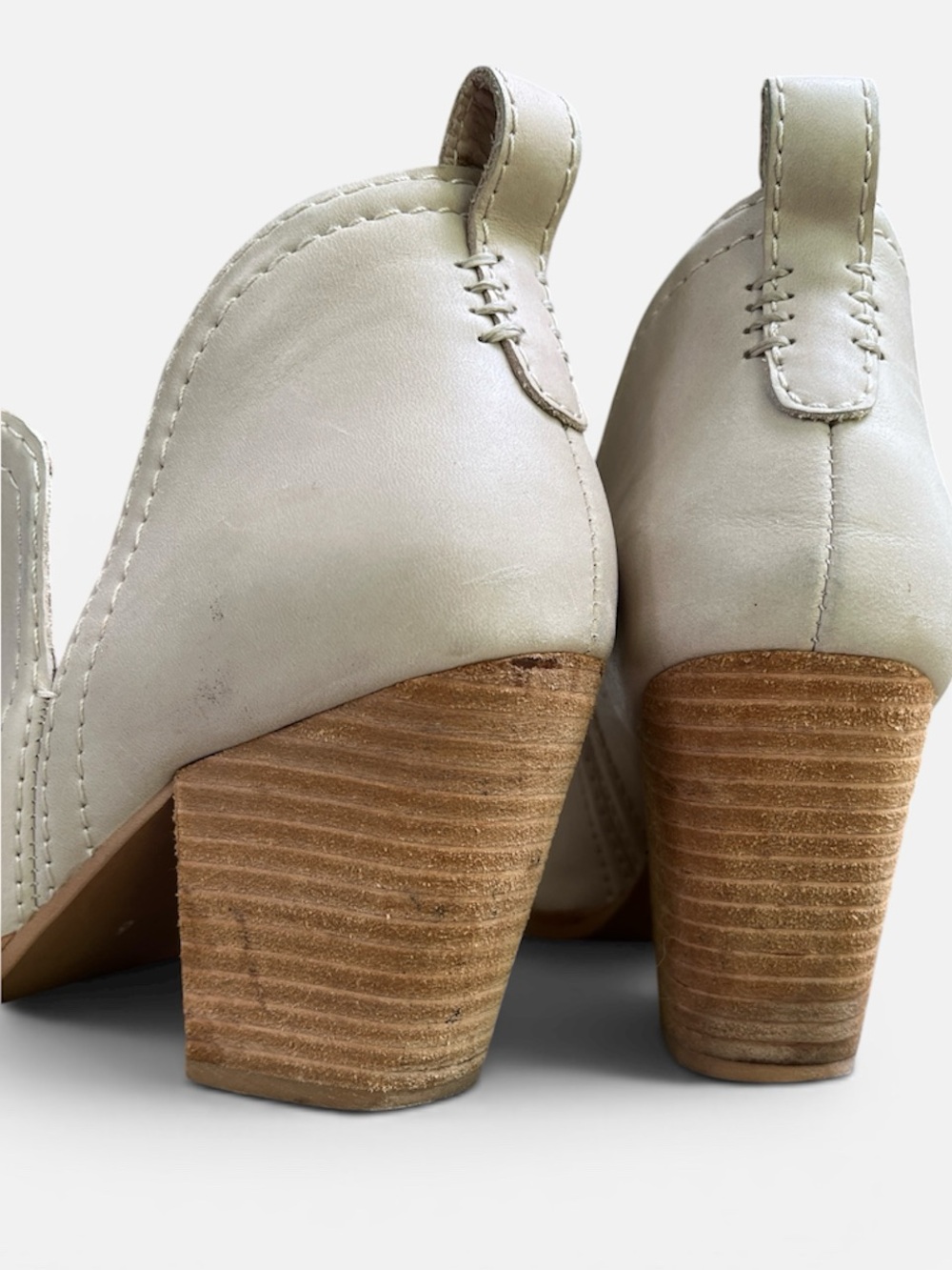 Jeffrey Campbell Rosalee Leather Split Shaft Western Cowboy Boot in Ivory Sz 6 - Picture 12 of 12